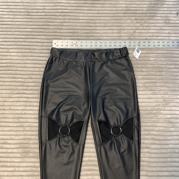 Guess Cut-Out Pants Women's Pleather Large Black - Picture 6 of 10